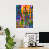 Abstracte Zee reistower Poster (Thuiskantoor)