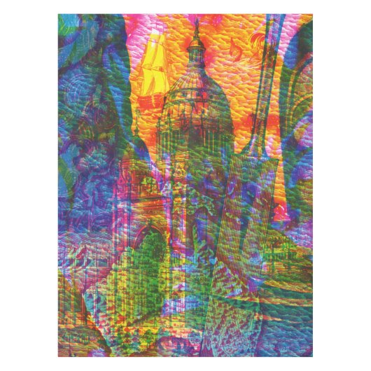 Abstracte Zee reistower Tafelkleed (Voorkant)