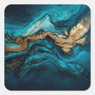 Abstracte zee vierkante sticker