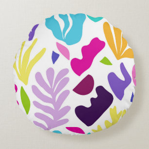 Abstracte zeegrassen en vormen #2 #decor #art rond kussen
