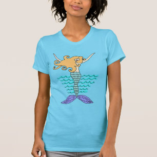 Abstracte Zeemeerminnende Kunst om te Draag T-shirt