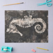 Abstracte zeepaardkunst op Dark Ink Decoupage Tissuepapier (Craft)