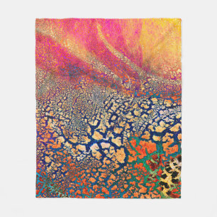 Abstracte, zeer gedetailleerde, getextureerde grun fleece deken