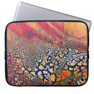 Abstracte, zeer gedetailleerde, getextureerde grun laptop sleeve