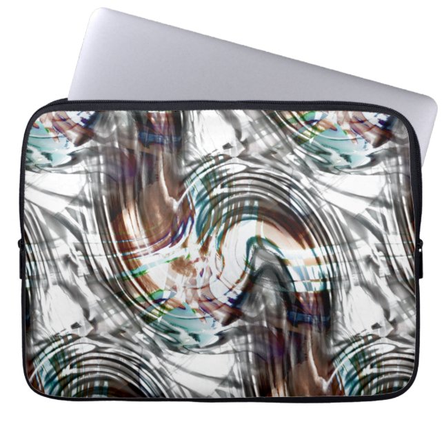 Abstracte zeer vreemde gekleurde of gestreepte tyf laptop sleeve (Voorkant)
