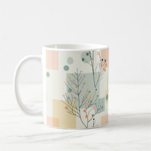 Abstracte Zen botanische pastelpatronen Koffiemok