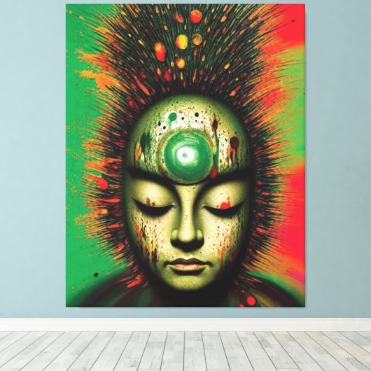 Abstracte Zen Canvas afdrukken (Insitu (Houten vloer))