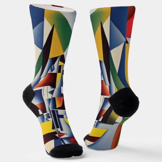 Abstracte Zen Cubist Socks Sokken (Gebogen)