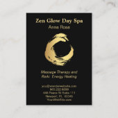 *~* Abstracte Zen Gold Brush Reiki Meditation Visitekaartje (Achterkant)