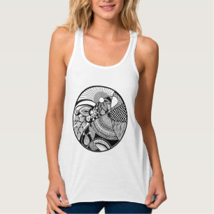 Abstracte Zendala over cirkel Tanktop