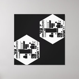 Abstracte zeshoekige vormen canvas afdruk