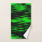 Abstracte zigzag, verkregen door zwarte en groene bad handdoek (Handdoek)