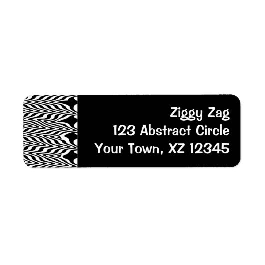 Abstracte Zigzag zwart/wit Etiket (Voorkant)