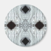 Abstracte zilvergrijze zwarte witte verf Fluid Art Magneet (Voorkant)