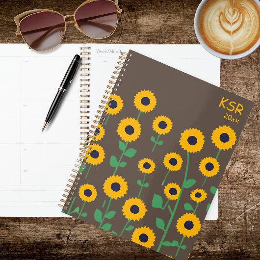 Abstracte Zomer Zonnebloemen Planner