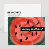 Abstracte zomer Zwavelroodwatermeloen Briefkaart (Voorkant / Achterkant)