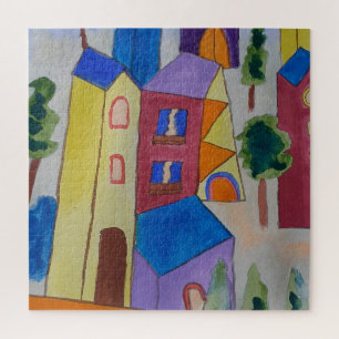Abstracte zomerdorp puzzel