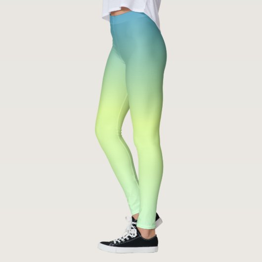 Abstracte zomergroene gele gradiënt leggings (Links)