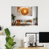 Abstracte Zon #4 Muurkunst Poster (Thuiskantoor)