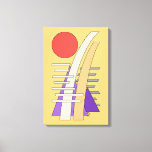 Abstracte zon, schaduwen, reflecties en structuren canvas afdruk