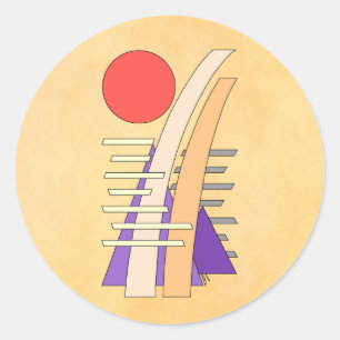 Abstracte zon, schaduwen, reflecties en structuren ronde sticker