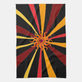 Abstracte zon theedoek (Verticaal)