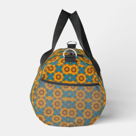 Abstracte Zonnebloem Geometrisch Ontwerp Duffel Ba Plunjezak (Rechts)