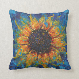 Abstracte zonnebloem kussen