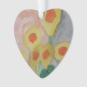 Abstracte zonnebloemen AcrylOrnament Ornament (voorkant)