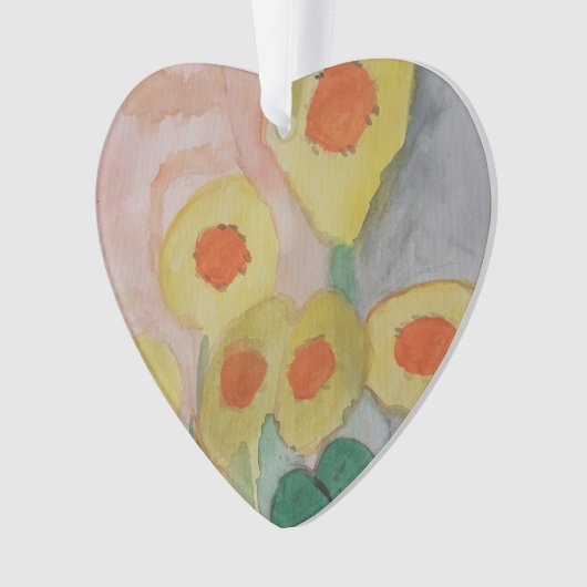 Abstracte zonnebloemen AcrylOrnament Ornament (voorkant)