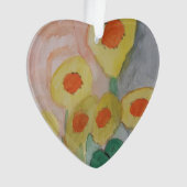 Abstracte zonnebloemen AcrylOrnament Ornament (voorkant)