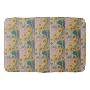 Abstracte zonnebloemen Bath Mat