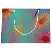 Abstracte zonnebloemen groot cadeauzakje (Voorkant)