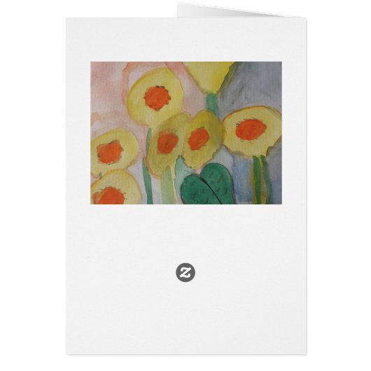 Abstracte zonnebloemen Kaart op zaterdag (Achterkant)