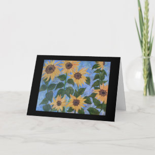 Abstracte zonnebloemen Schilderen door Julia Morri Kaart