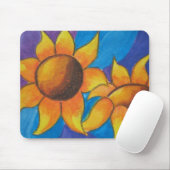 Abstracte zonnebloemen Schilting Mousemat Muismat (Met muis)