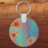 Abstracte zonnebloemen sleutelhanger (Voorkant)
