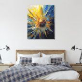 Abstracte zonnebloempitten canvas afdruk (Insitu (Slaapkamer))
