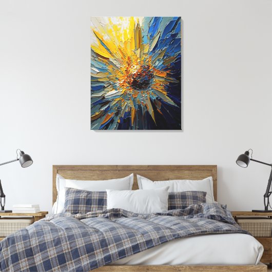 Abstracte zonnebloempitten canvas afdruk (Insitu (Slaapkamer))