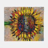  Abstracte zonnebloempitten Fleece Deken (Voorkant (Horizontaal))