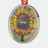  Abstracte zonnebloempitten Metalen Ornament (Links)