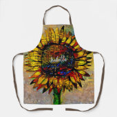  Abstracte zonnebloempitten Schort (Voorkant)