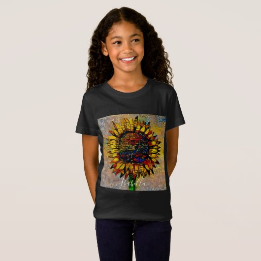 Abstracte zonnebloempitten T-shirt (Voorkant volledig)