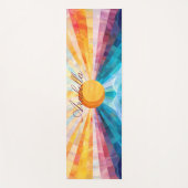 Abstracte zonnestralen en Zee horizon yogamat (Voorkant)