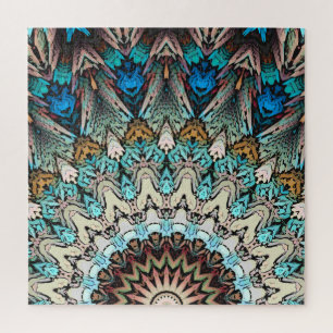 Abstracte zonnestralen legpuzzel