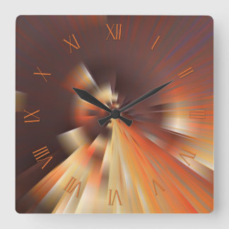 Abstracte zonnestralen vierkante klok