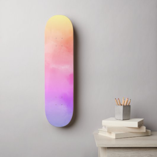 Abstracte zonnewolken skateboard (Muurkunst)
