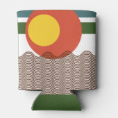 Abstracte zonsondergang blikjeskoeler (Achterkant)