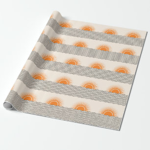 Abstracte zonsondergang: geometrische boho decor. cadeaupapier