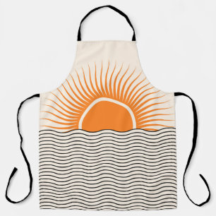 Abstracte zonsondergang: geometrische boho decor. schort